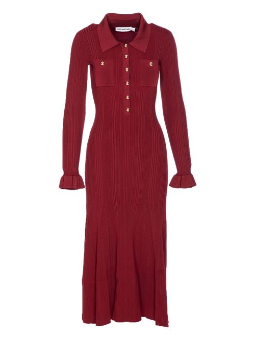 Midi Dress SELF PORTRAIT | AW25008MABURGUNDY